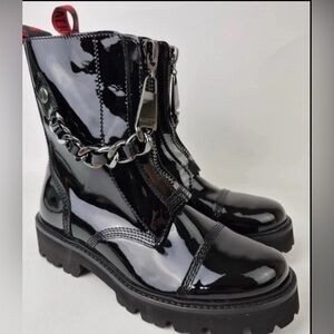 Zadig & Voltaire Women's Black Joe Cecilia Patent Leather Ankle Boots Size 37